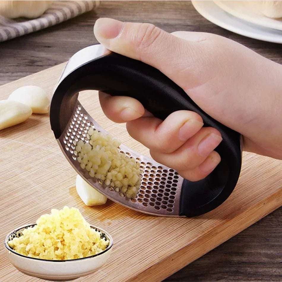 Stainless Steel Garlic Masher Garlic Press Household Manual Curve Fruit Vegetable Tools Kitchen Gadgets - Aiorax Store