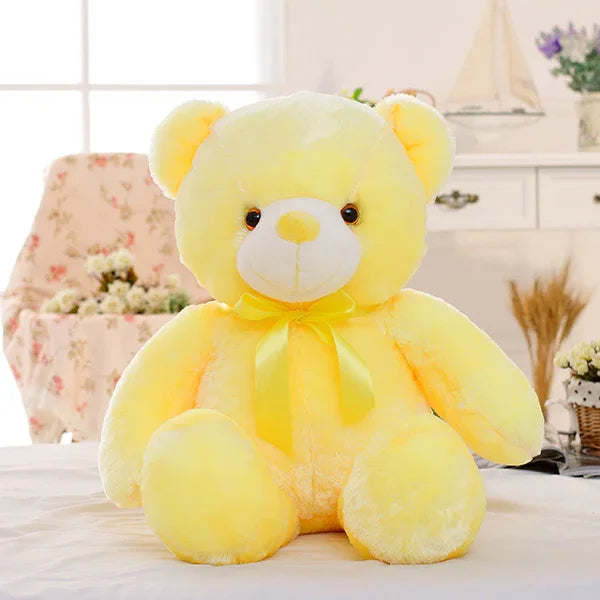 Creative Light Up LED Teddy Bear Stuffed Animals Plush Toy Colorful Glowing Christmas Gift For Kids Pillow - Aiorax Store