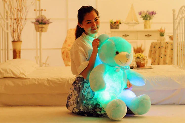 Creative Light Up LED Teddy Bear Stuffed Animals Plush Toy Colorful Glowing Christmas Gift For Kids Pillow - Aiorax Store