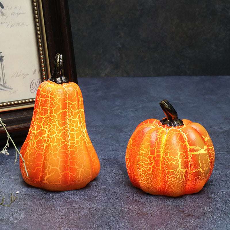 New Halloween Pumpkin Lantern Simulation Pumpkin LED Candle Lamp Resin Luminous Pumpkin - Aiorax Store