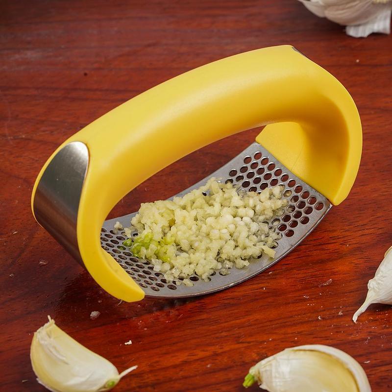 Stainless Steel Garlic Masher Garlic Press Household Manual Curve Fruit Vegetable Tools Kitchen Gadgets - Aiorax Store