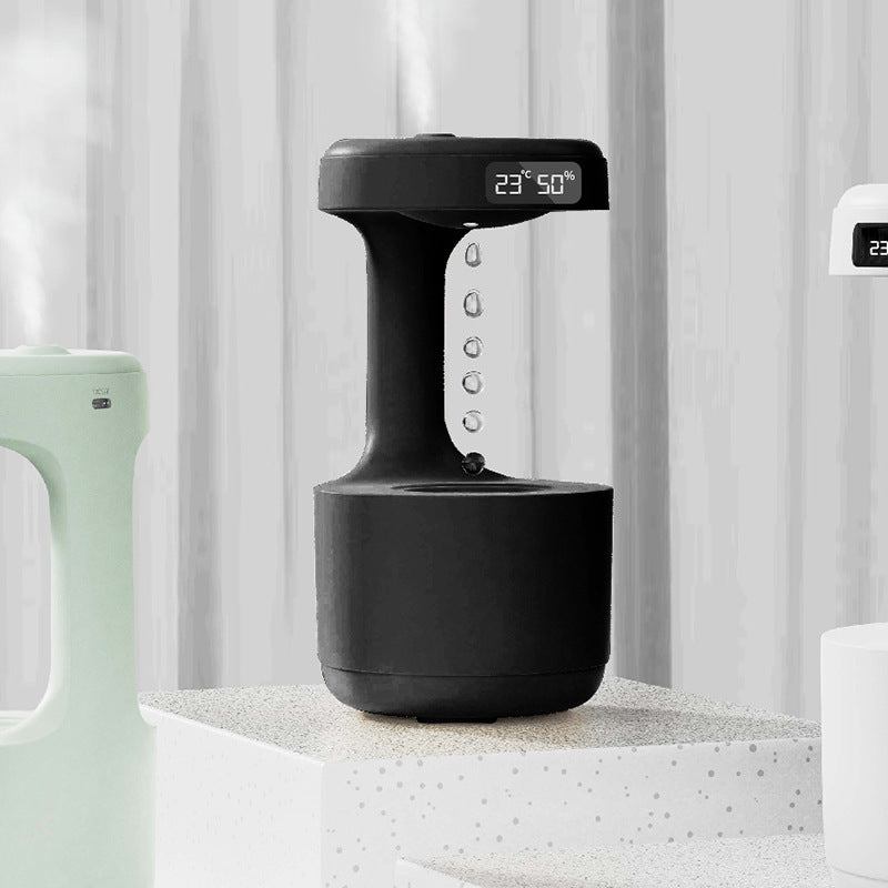Bedroom Anti-Gravity Humidifier With Clock Water Drop Backflow Aroma Diffuser Large Capacity Office Bedroom Mute Heavy Fog Household Sprayer - Aiorax Store