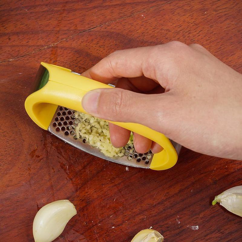 Stainless Steel Garlic Masher Garlic Press Household Manual Curve Fruit Vegetable Tools Kitchen Gadgets - Aiorax Store