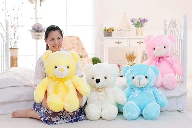 Creative Light Up LED Teddy Bear Stuffed Animals Plush Toy Colorful Glowing Christmas Gift For Kids Pillow - Aiorax Store