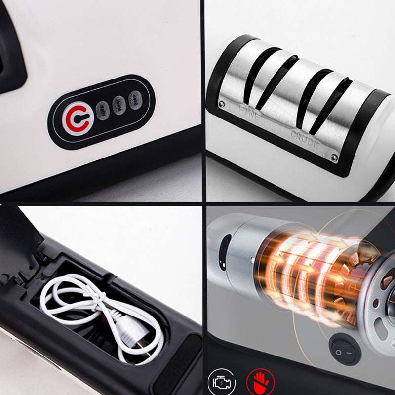 USB Rechargeable Electric Knife Sharpener Automatic Adjustable Kitchen Tool For Fast Sharpening Knives Scissors And Grinders Gadgets - Aiorax Store