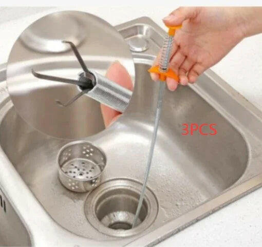 60CM Sewer Dredger Spring Pipe Dredging Tool Household Hair Cleaner Drain Clog Remover Cleaning Tools Household For Kitchen Sink Kitchen Gadgets - Aiorax Store