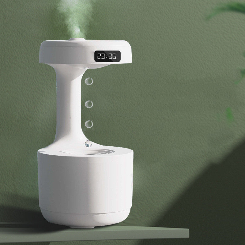 Bedroom Anti-Gravity Humidifier With Clock Water Drop Backflow Aroma Diffuser Large Capacity Office Bedroom Mute Heavy Fog Household Sprayer - Aiorax Store