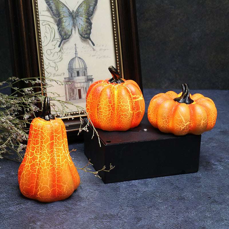 New Halloween Pumpkin Lantern Simulation Pumpkin LED Candle Lamp Resin Luminous Pumpkin - Aiorax Store