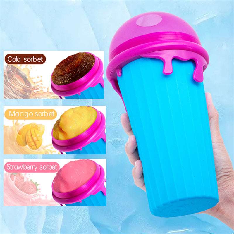 500ml Large Capacity Slushy Cup Summer Squeeze Homemade Juice Water Bottle Quick-Frozen Smoothie Sand Cup Pinch Fast Cooling Magic Ice Cream Slushy Maker Beker Kitchen Gadgets - Aiorax Store