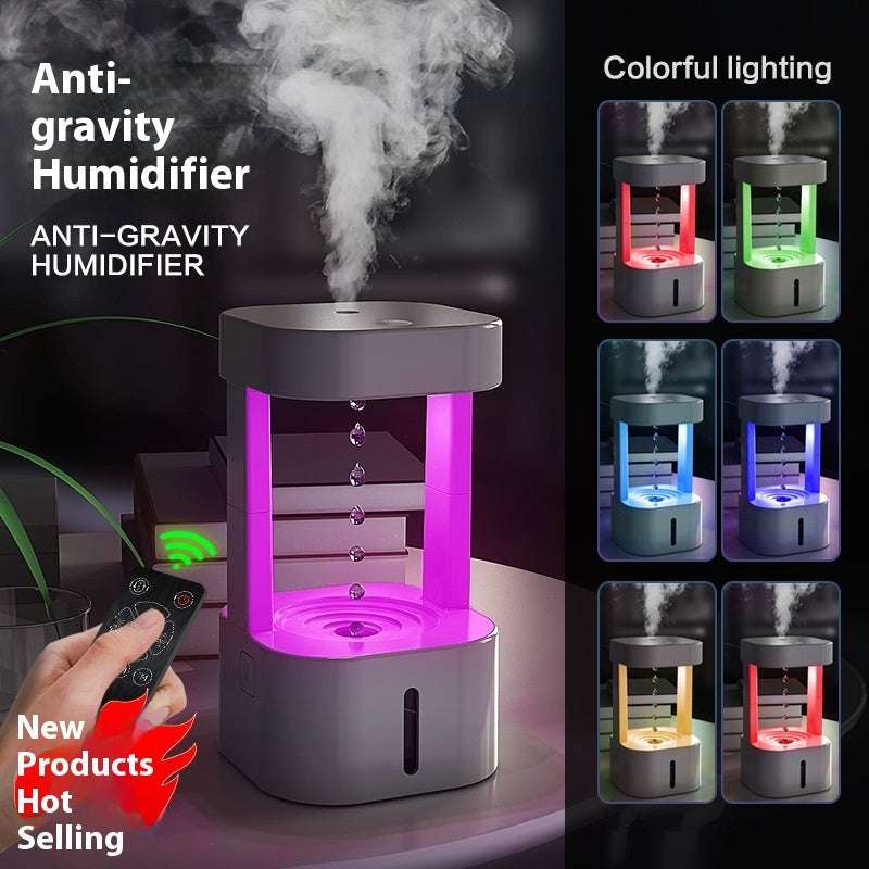 Creative Anti-gravity Water Drop Humidifier Air Conditioning Mist Spray Household Quiet Bedroom Office With 580ML Water Tank - Aiorax Store