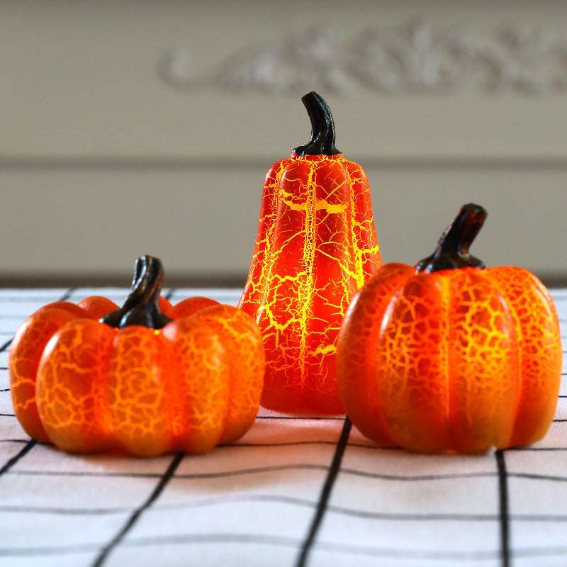 New Halloween Pumpkin Lantern Simulation Pumpkin LED Candle Lamp Resin Luminous Pumpkin - Aiorax Store