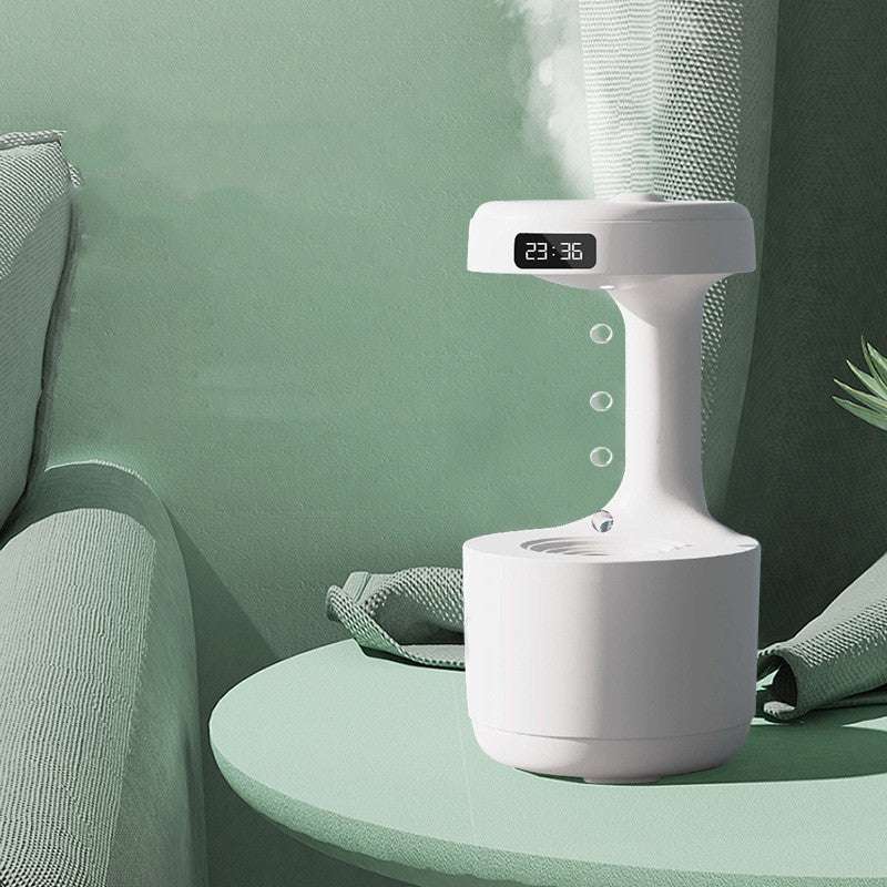 Bedroom Anti-Gravity Humidifier With Clock Water Drop Backflow Aroma Diffuser Large Capacity Office Bedroom Mute Heavy Fog Household Sprayer - Aiorax Store