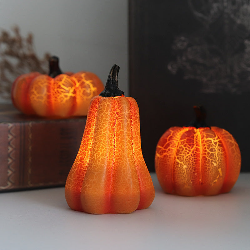 New Halloween Pumpkin Lantern Simulation Pumpkin LED Candle Lamp Resin Luminous Pumpkin - Aiorax Store