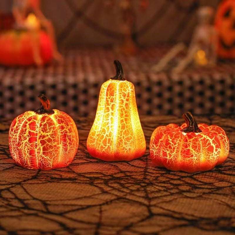 New Halloween Pumpkin Lantern Simulation Pumpkin LED Candle Lamp Resin Luminous Pumpkin - Aiorax Store