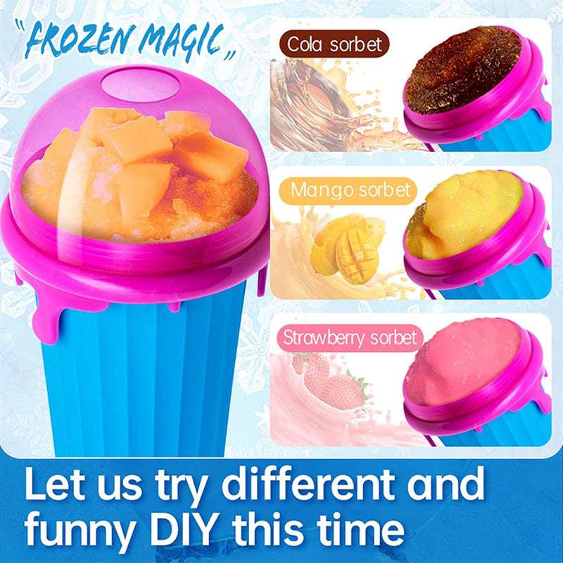 500ml Large Capacity Slushy Cup Summer Squeeze Homemade Juice Water Bottle Quick-Frozen Smoothie Sand Cup Pinch Fast Cooling Magic Ice Cream Slushy Maker Beker Kitchen Gadgets - Aiorax Store
