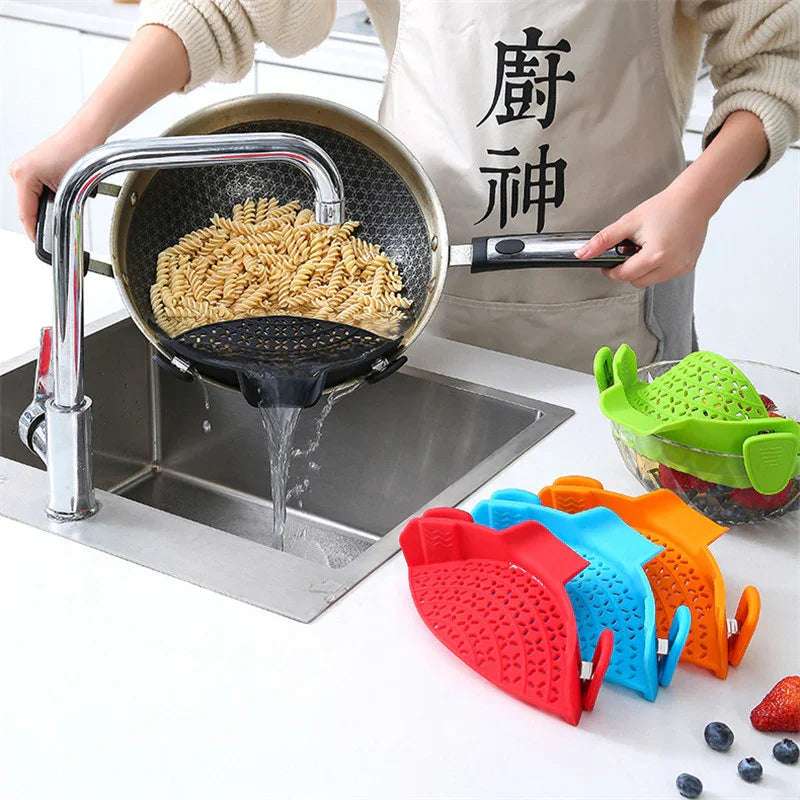 Kitchen Gadgets Silicone Pot Side Drain Stopper - Aiorax Store