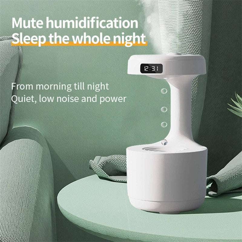 Bedroom Anti-Gravity Humidifier With Clock Water Drop Backflow Aroma Diffuser Large Capacity Office Bedroom Mute Heavy Fog Household Sprayer - Aiorax Store