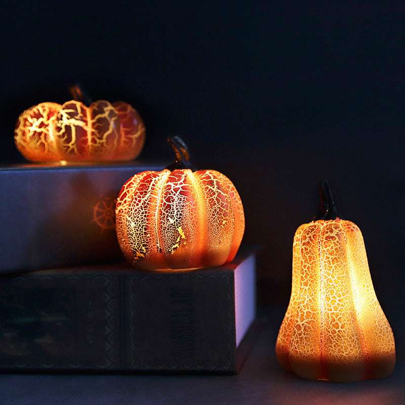 New Halloween Pumpkin Lantern Simulation Pumpkin LED Candle Lamp Resin Luminous Pumpkin - Aiorax Store