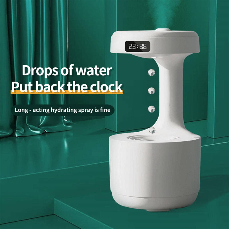 Bedroom Anti-Gravity Humidifier With Clock Water Drop Backflow Aroma Diffuser Large Capacity Office Bedroom Mute Heavy Fog Household Sprayer - Aiorax Store