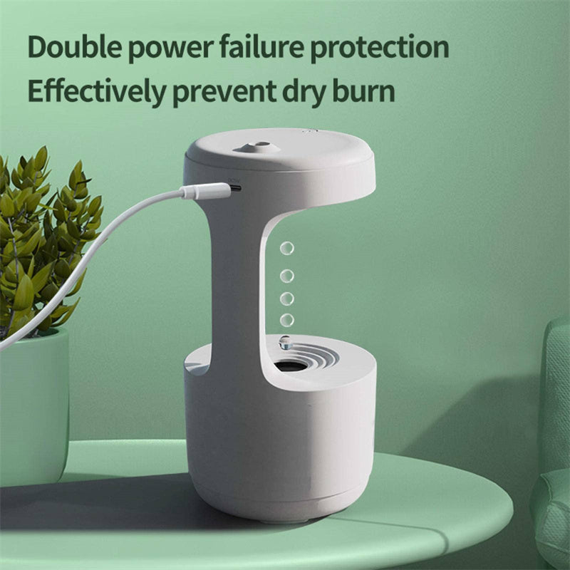 Bedroom Anti-Gravity Humidifier With Clock Water Drop Backflow Aroma Diffuser Large Capacity Office Bedroom Mute Heavy Fog Household Sprayer - Aiorax Store