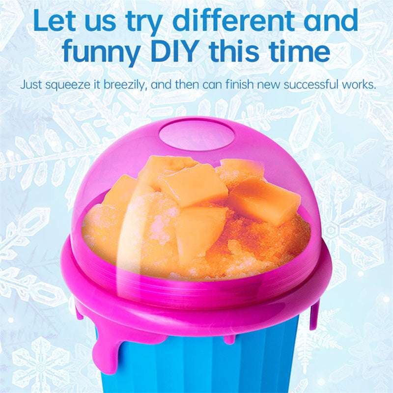 500ml Large Capacity Slushy Cup Summer Squeeze Homemade Juice Water Bottle Quick-Frozen Smoothie Sand Cup Pinch Fast Cooling Magic Ice Cream Slushy Maker Beker Kitchen Gadgets - Aiorax Store