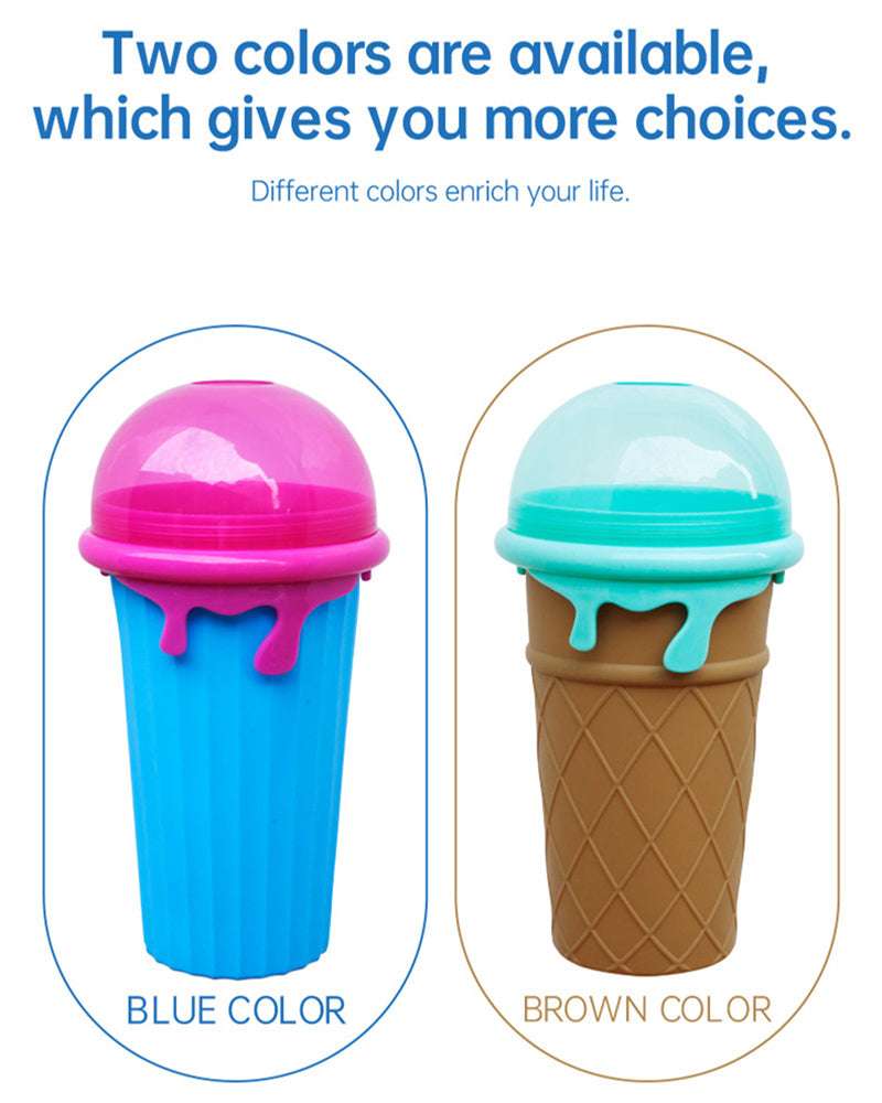 500ml Large Capacity Slushy Cup Summer Squeeze Homemade Juice Water Bottle Quick-Frozen Smoothie Sand Cup Pinch Fast Cooling Magic Ice Cream Slushy Maker Beker Kitchen Gadgets - Aiorax Store