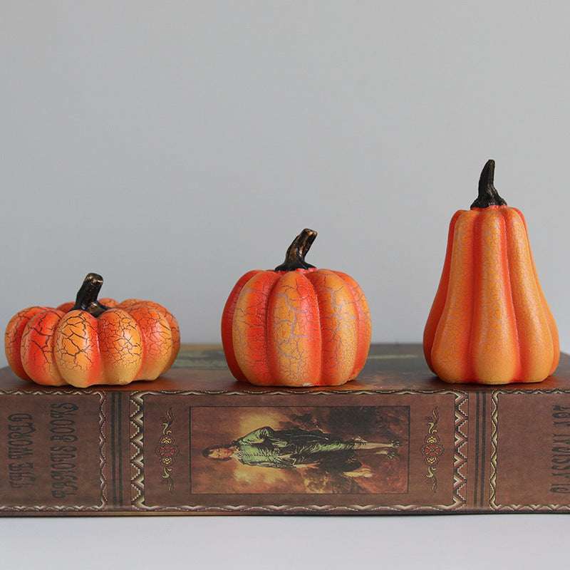 New Halloween Pumpkin Lantern Simulation Pumpkin LED Candle Lamp Resin Luminous Pumpkin - Aiorax Store
