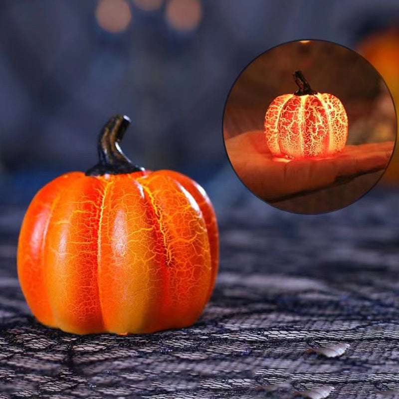 New Halloween Pumpkin Lantern Simulation Pumpkin LED Candle Lamp Resin Luminous Pumpkin - Aiorax Store